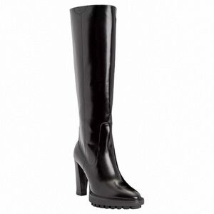 ALLSAINTS | Harlem Black Patent Leather Lug Sole Knee High Boots NWOB Women 9 39